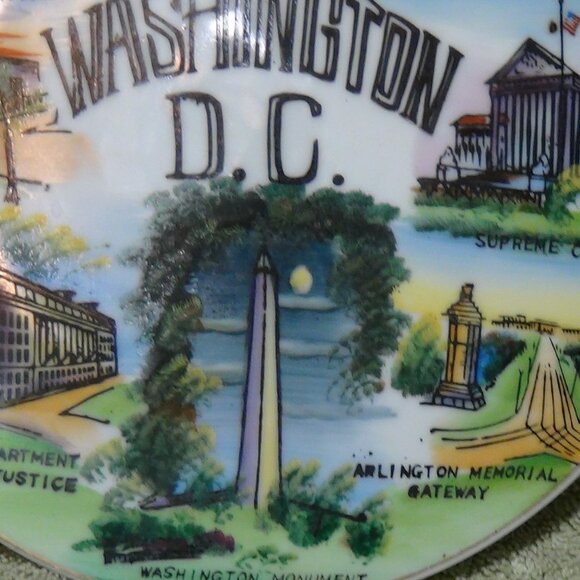 Washington D.C. Souvenir 8" Plate Vintage Original Trademarked Wall Hanging - Picture 5 of 15